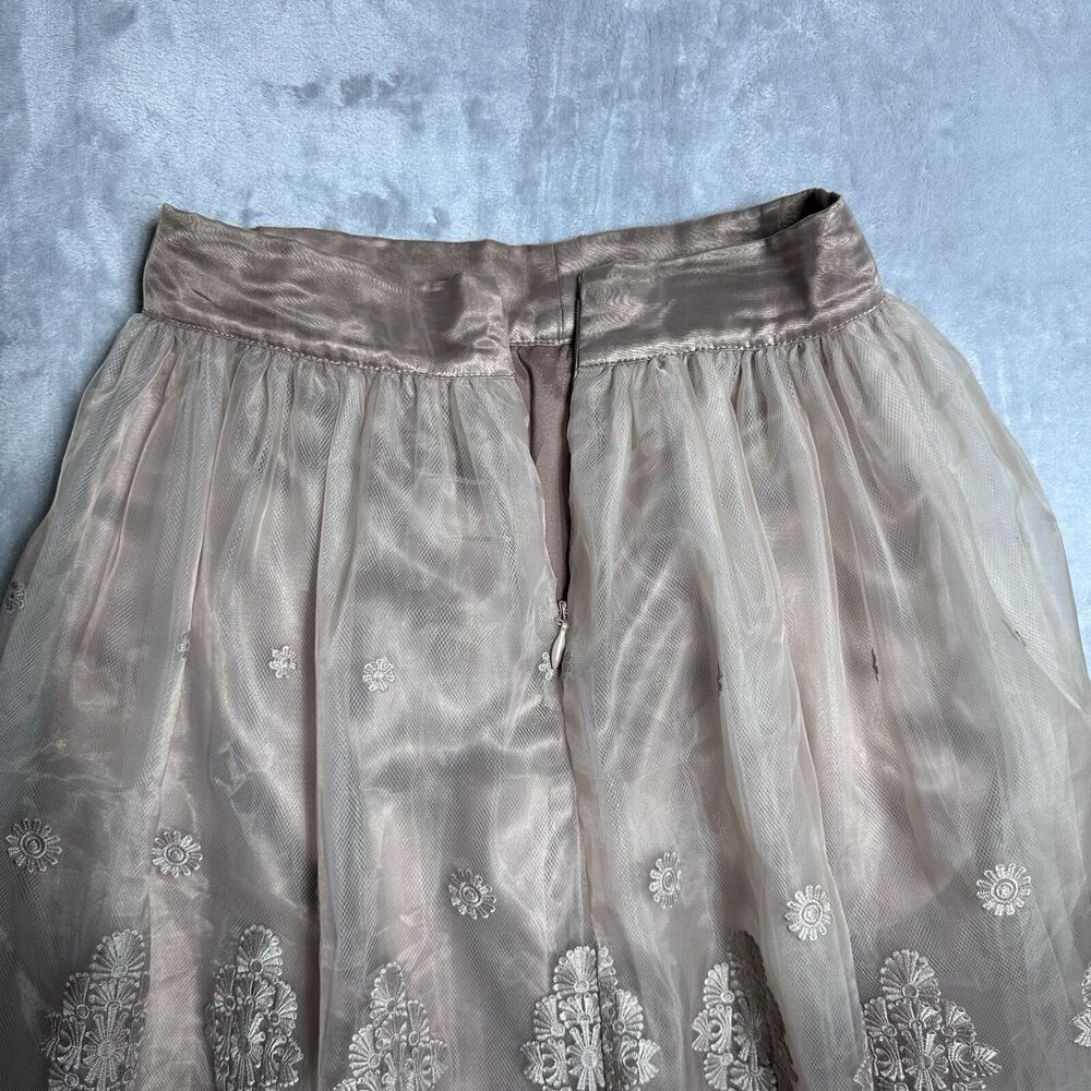 Bebe Embroidered Circle Skirt Size 4 Lace Overlay Ballet Fairy Cottagecore NWT - Picture 8 of 14